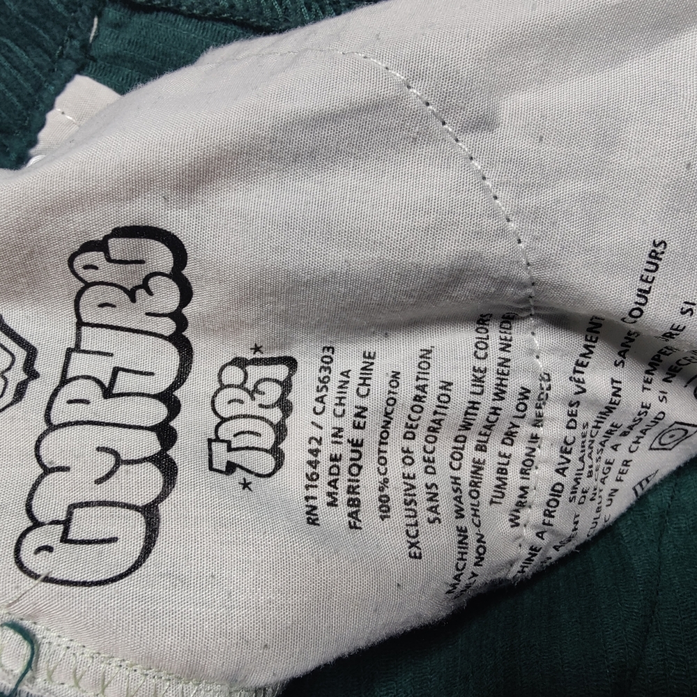 Empyre Teal Corduroy Pants with Branded Interior Print - Picture 7 of 8